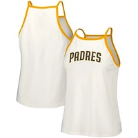 Women's Lusso  White San Diego Padres Nadine Halter Tank Top