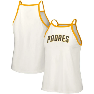 Women's Lusso  White San Diego Padres Nadine Halter Tank Top