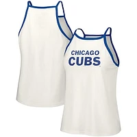 Women's Lusso  White Chicago Cubs Nadine Halter Tank Top