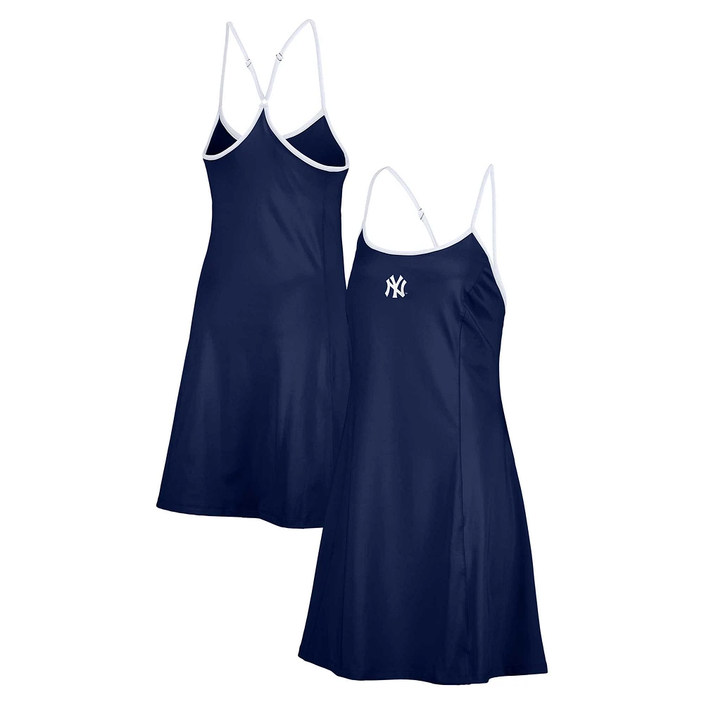 Women's Lusso  Navy New York Yankees Nakita Strappy Scoop Neck Dress