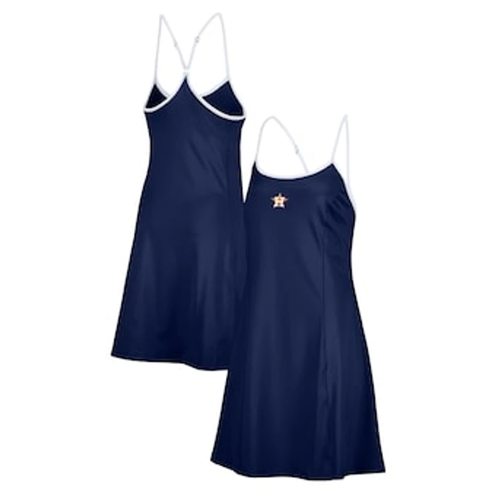 Women's Lusso  Navy Houston Astros Nakita Strappy V-Neck Dress