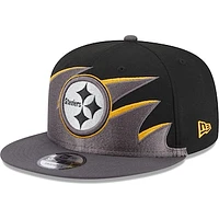 Men's New Era Black Pittsburgh Steelers Tidal 9FIFTY Snapback Hat