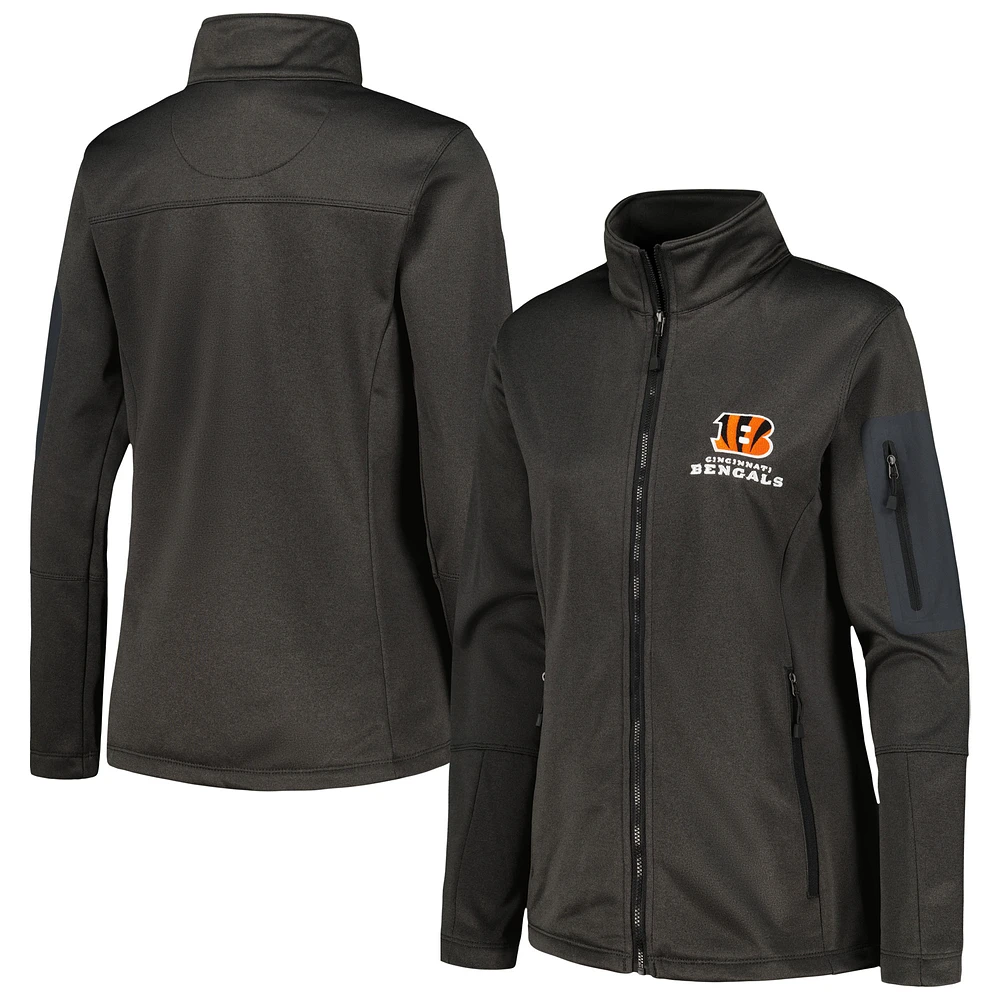 Women's Dunbrooke  Heather Black Cincinnati Bengals Freestyle Teflon Shield Full-Zip Jacket