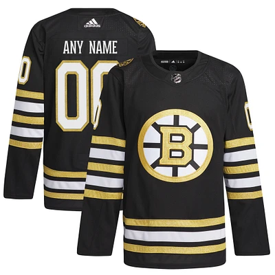 Men's adidas Boston Bruins 100th Anniversary Primegreen Authentic Custom Jersey