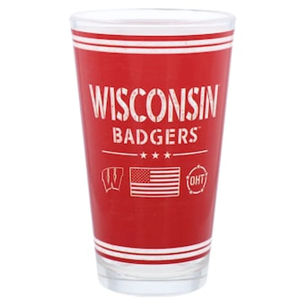 Wisconsin Badgers 16oz. OHT Military Appreciation Pint Glass