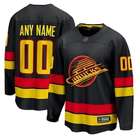 Men's Fanatics  Black Vancouver Canucks Alternate Premier Breakaway Custom Jersey