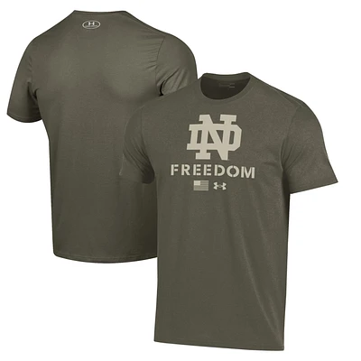 Men's Under Armour  Olive Notre Dame Fighting Irish Freedom Performance T-Shirt