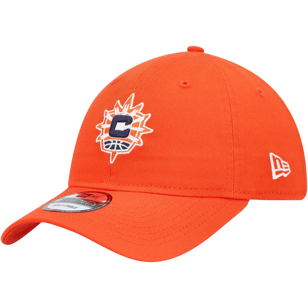 Men's New Era Orange Connecticut Sun Core Logo 9TWENTY Adjustable Hat