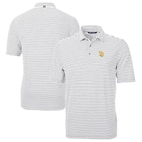 Men's Cutter & Buck Gray San Diego Padres Virtue Eco Pique Stripe Recycled Polo