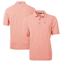 Men's Cutter & Buck Orange Houston Astros Virtue Eco Pique Botanical Print Recycled Polo