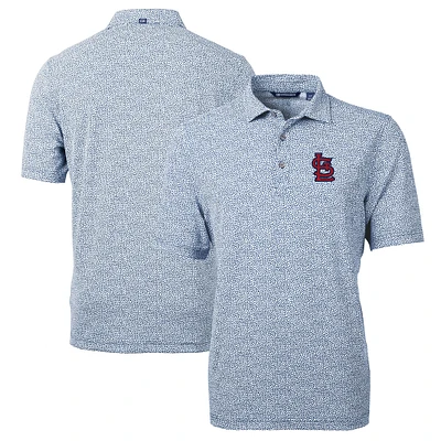 Men's Cutter & Buck Navy St. Louis Cardinals Virtue Eco Pique Botanical Print Recycled Polo