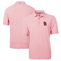 Men's Cutter & Buck Red St. Louis Cardinals Virtue Eco Pique Botanical Print Recycled Polo