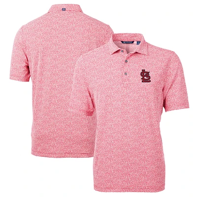 Men's Cutter & Buck Red St. Louis Cardinals Virtue Eco Pique Botanical Print Recycled Polo