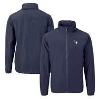Men's Cutter & Buck Navy Cleveland Guardians Charter Eco Recycled Full-Zip Jacket