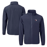 Men's Cutter & Buck Navy Cleveland Guardians Charter Eco Recycled Full-Zip Jacket
