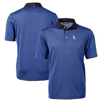 Men's Cutter & Buck Royal/Black Los Angeles Dodgers Virtue Eco Pique Micro Stripe Recycled Polo