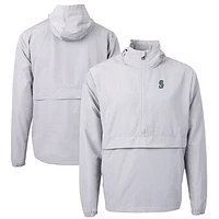 Men's Cutter & Buck Gray Seattle Mariners Charter Eco Recycled Half-Zip Anorak Jacket