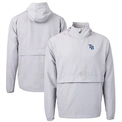 Men's Cutter & Buck Gray Tampa Bay Rays Charter Eco Recycled Half-Zip Anorak Jacket