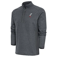 Men's Antigua  Heather Charcoal Cincinnati Bearcats Course Quarter-Zip Pullover Top