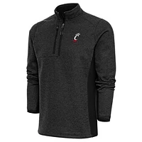 Men's Antigua Heather Cincinnati Bearcats Course Quarter-Zip Pullover Top