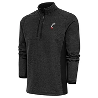 Men's Antigua Heather Cincinnati Bearcats Course Quarter-Zip Pullover Top