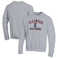 Men's Champion  Gray Illinois Fighting Illini Alumni Logo Arch Pullover Sweatshirt
