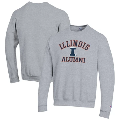 Men's Champion  Gray Illinois Fighting Illini Alumni Logo Arch Pullover Sweatshirt