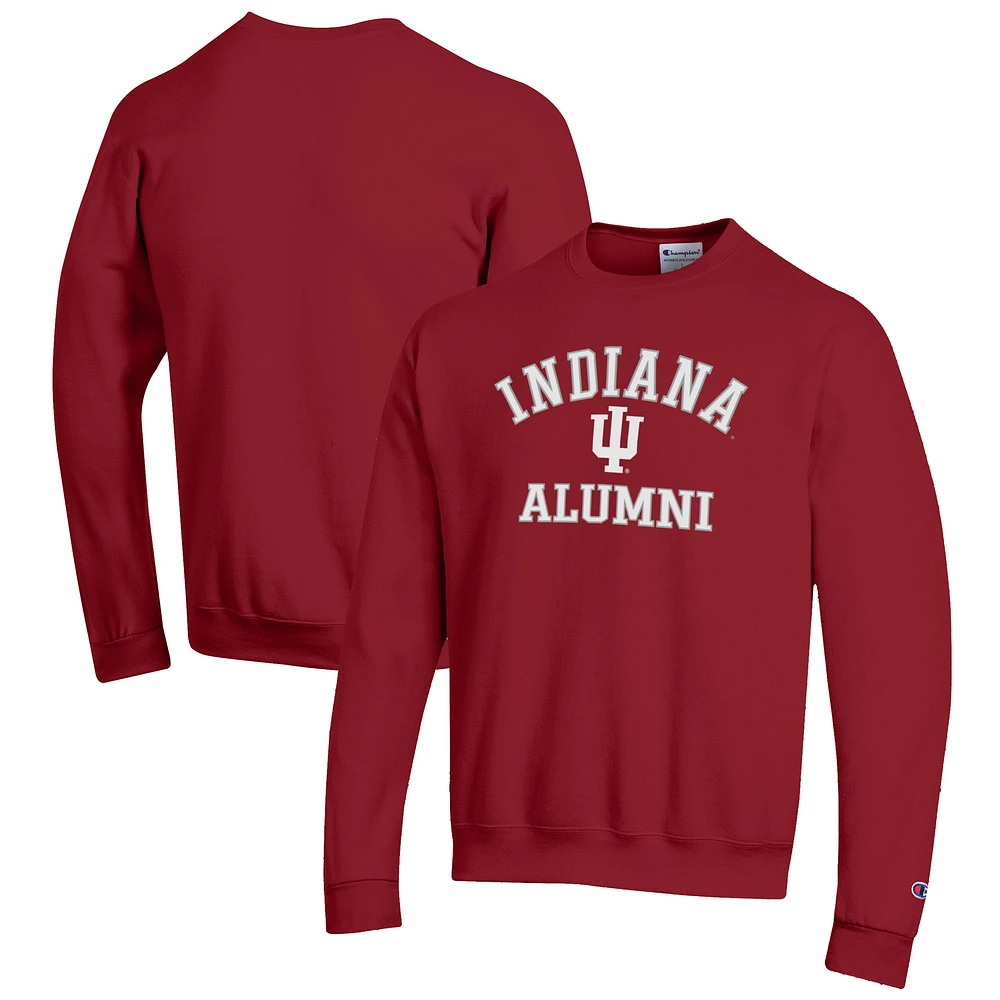 Men's Champion Crimson Indiana Hoosiers Alumni Logo Arch Pullover Sweatshirt