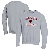 Men's Champion  Gray Indiana Hoosiers Alumni Logo Arch Pullover Sweatshirt