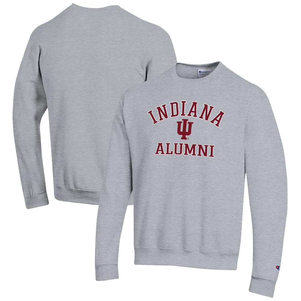 Men's Champion Gray Indiana Hoosiers Alumni Logo Arch Pullover Sweatshirt