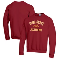 Men's Champion  Cardinal Iowa State Cyclones Alumni Logo Arch Pullover Sweatshirt