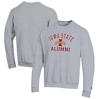 Men's Champion  Gray Iowa State Cyclones Alumni Logo Arch Pullover Sweatshirt