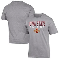 Men's Champion  Gray Iowa State Cyclones Alumni Logo Stack T-Shirt