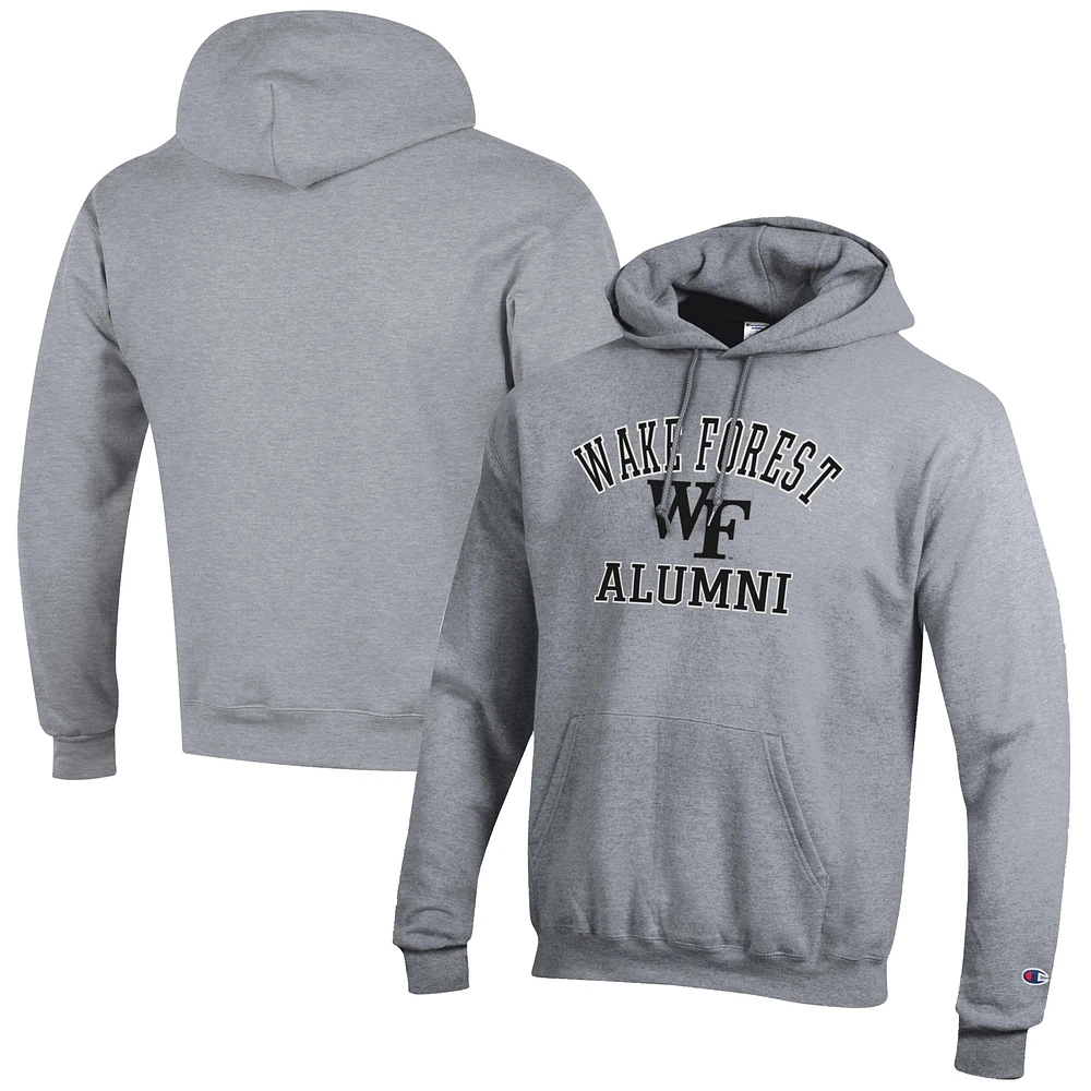 Men's Champion Gray Wake Forest Demon Deacons Alumni Logo Pullover Hoodie