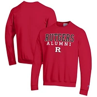 Men's Champion  Scarlet Rutgers Scarlet Knights Alumni Logo Pullover Sweatshirt