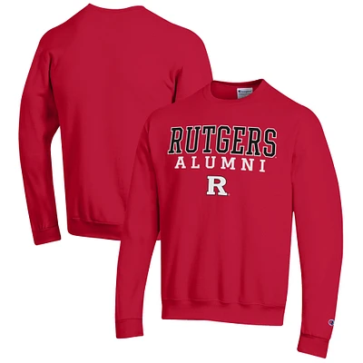 Men's Champion  Scarlet Rutgers Scarlet Knights Alumni Logo Pullover Sweatshirt