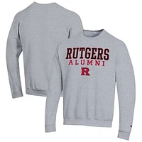 Men's Champion  Gray Rutgers Scarlet Knights Alumni Logo Pullover Sweatshirt