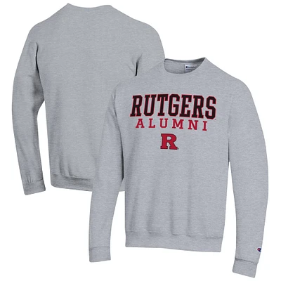 Men's Champion  Gray Rutgers Scarlet Knights Alumni Logo Pullover Sweatshirt