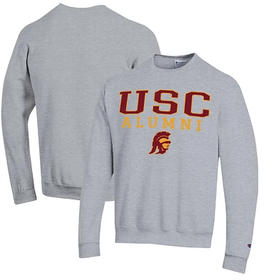 Men's Champion  Gray USC Trojans Alumni Logo Pullover Sweatshirt