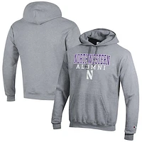Men's Champion Northwestern Wildcats Alumni Logo Stack Pullover Hoodie