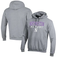 Men's Champion Northwestern Wildcats Alumni Logo Stack Pullover Hoodie