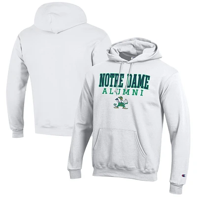 Men's Champion  White Notre Dame Fighting Irish Alumni Logo Stack Pullover Hoodie