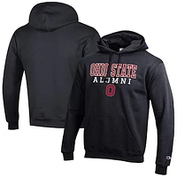 Men's Champion  Black Ohio State Buckeyes Alumni Logo Stack Pullover Hoodie