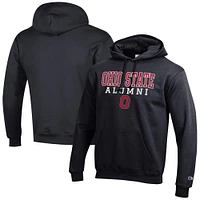 Men's Champion  Black Ohio State Buckeyes Alumni Logo Stack Pullover Hoodie