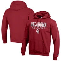 Men's Champion  Crimson Oklahoma Sooners Alumni Logo Stack Pullover Hoodie