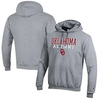 Men's Champion  Gray Oklahoma Sooners Alumni Logo Stack Pullover Hoodie