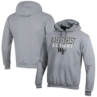 Men's Champion  Gray Wake Forest Demon Deacons Alumni Logo Stack Pullover Hoodie