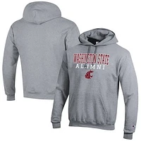 Men's Champion  Gray Washington State Cougars Alumni Logo Stack Pullover Hoodie