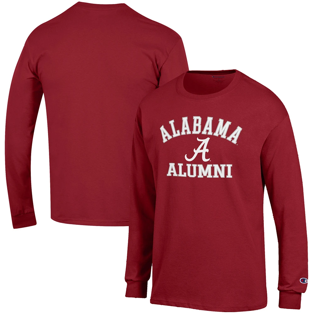 Men's Champion Crimson Alabama Tide Alumni Logo Long Sleeve T-Shirt