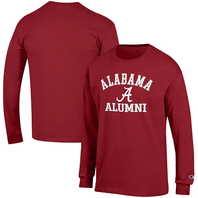 Men's Champion  Crimson Alabama Tide Alumni Logo Long Sleeve T-Shirt